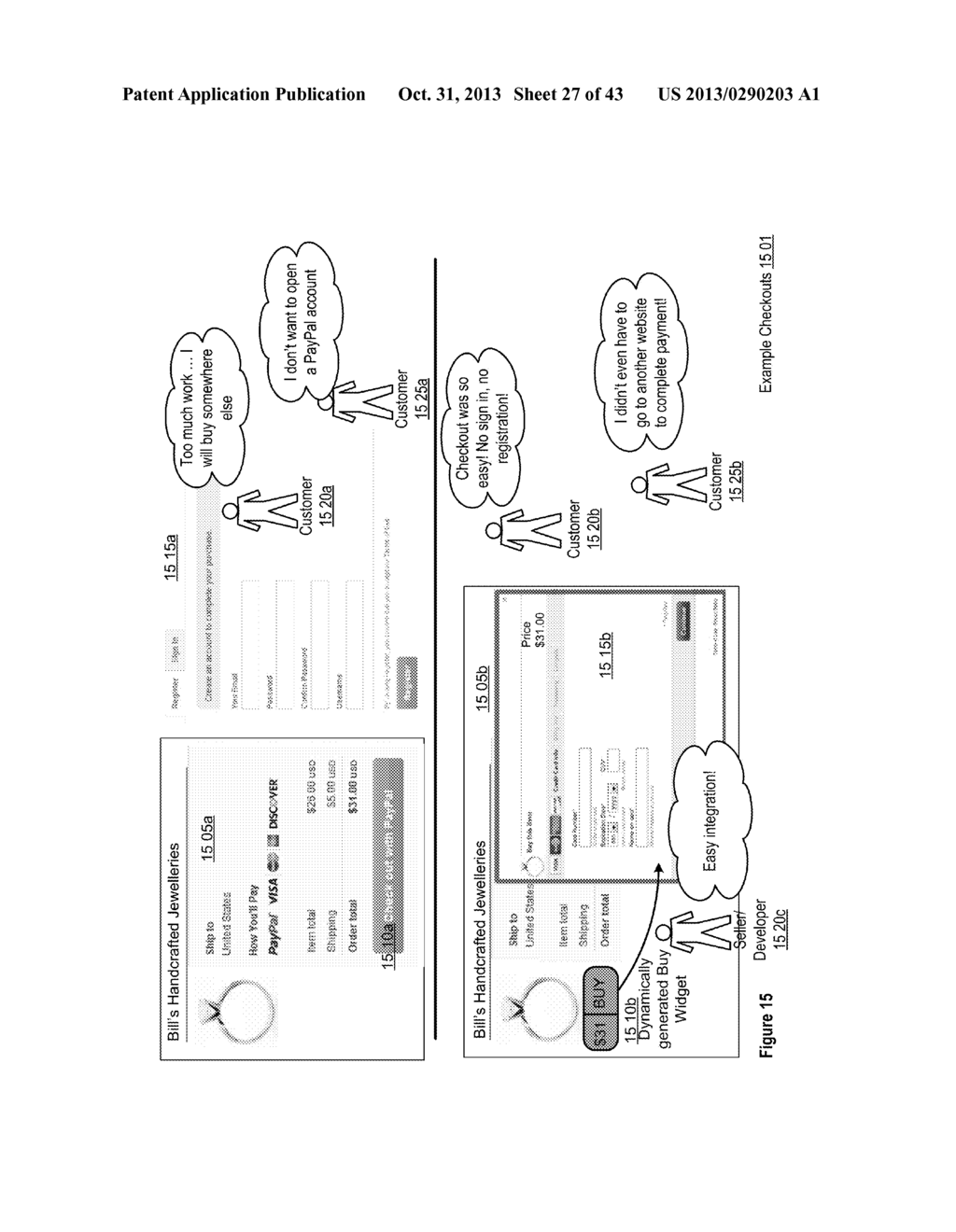 Social Checkout Widget Generation and Integration Apparatuses, Methods and     Systems - diagram, schematic, and image 28