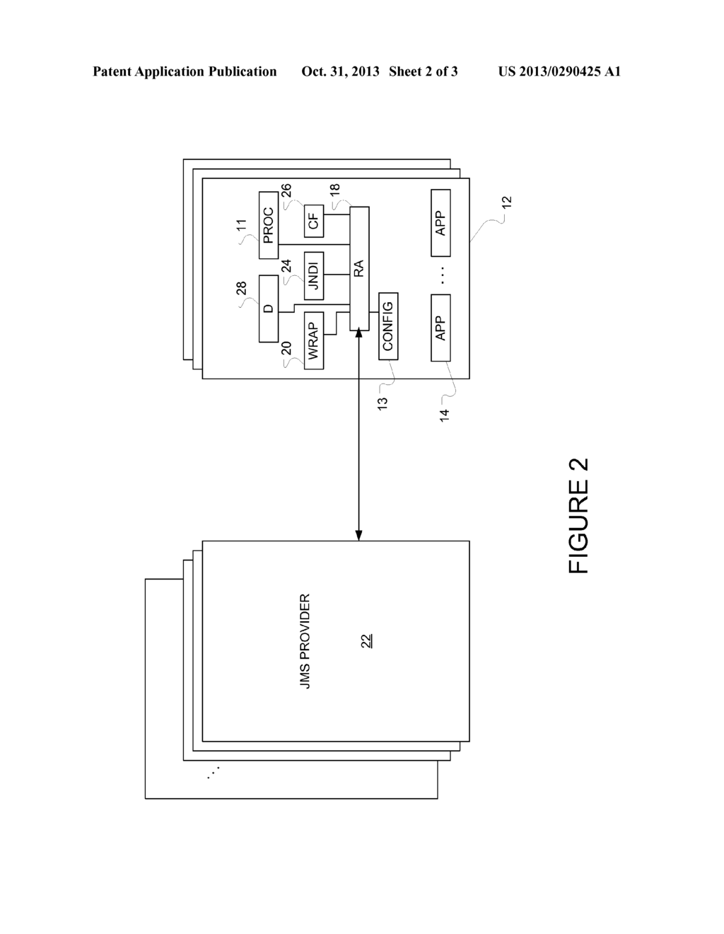 METHOD FOR A CONNECTOR PROVIDING TRANSACTIONAL INTEROPERABILITY TO     MULTIPLE MESSAGING PROVIDERS TO MULTIPLE APPLICATION SERVERS USING THE     SAME IMPLEMENTATION - diagram, schematic, and image 03