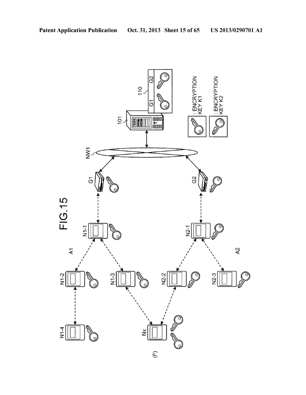 KEY SETTING METHOD, NODE, SERVER, AND NETWORK SYSTEM - diagram, schematic, and image 16