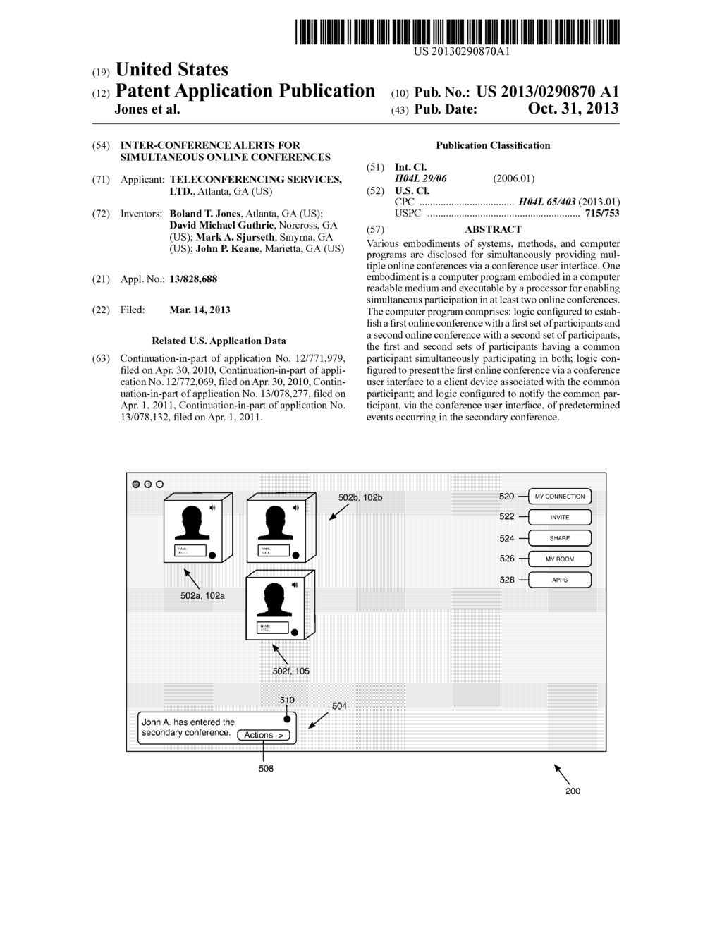 Inter-Conference Alerts for Simultaneous Online Conferences - diagram, schematic, and image 01