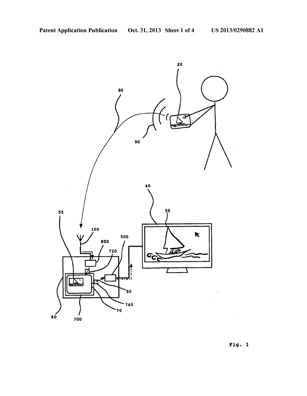 METHOD AND APPARATUS FOR DISPLAYING A GRAPHICAL USER INTERFACE OF A     PORTABLE COMPUTATION UNIT ON AN EXTERNAL DISPLAY UNIT - diagram, schematic, and image 02