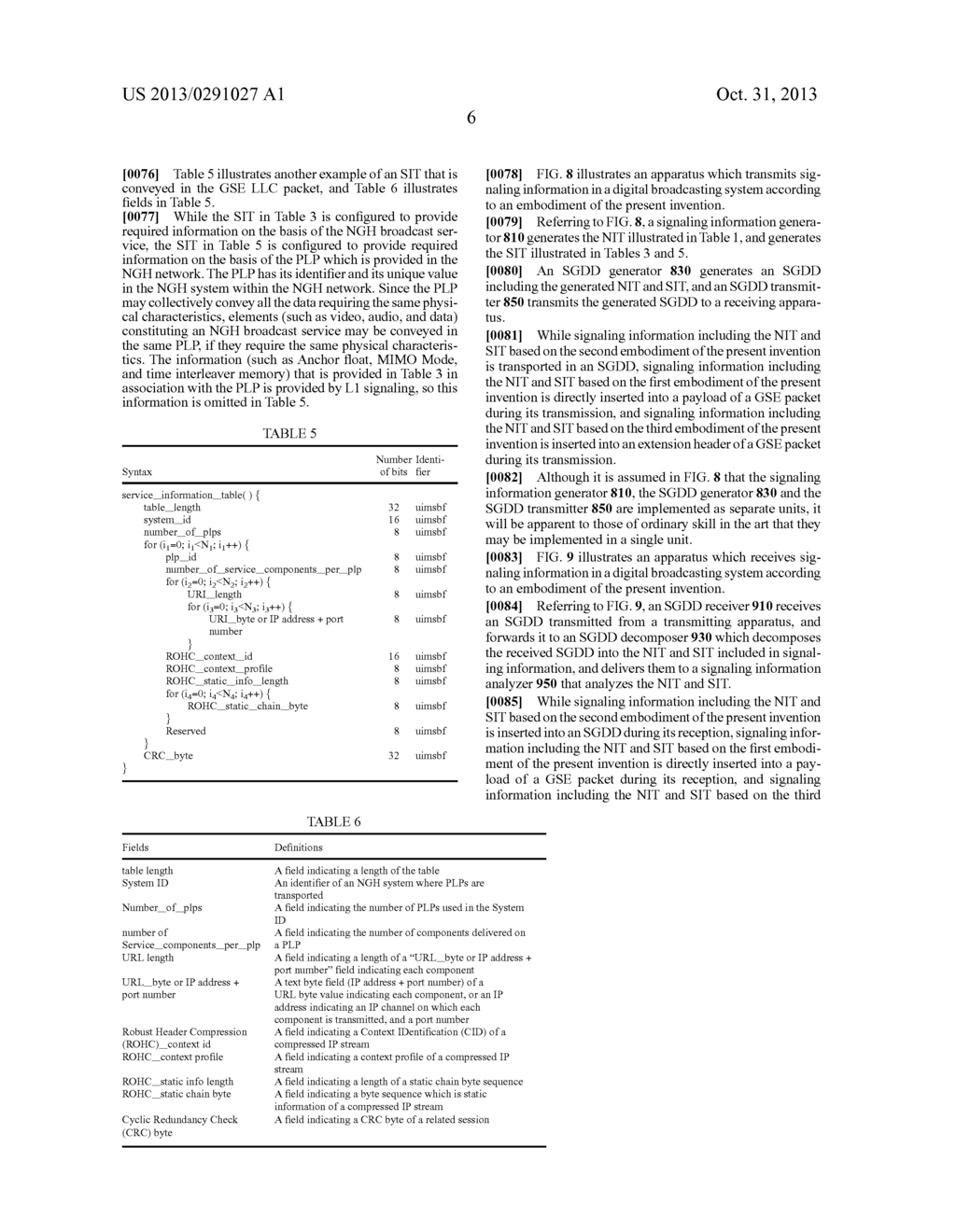 APPARATUS AND METHOD FOR TRANSMITTING AND RECEIVING SIGNALING INFORMATION     IN A DIGITAL BROADCASTING SYSTEM - diagram, schematic, and image 15