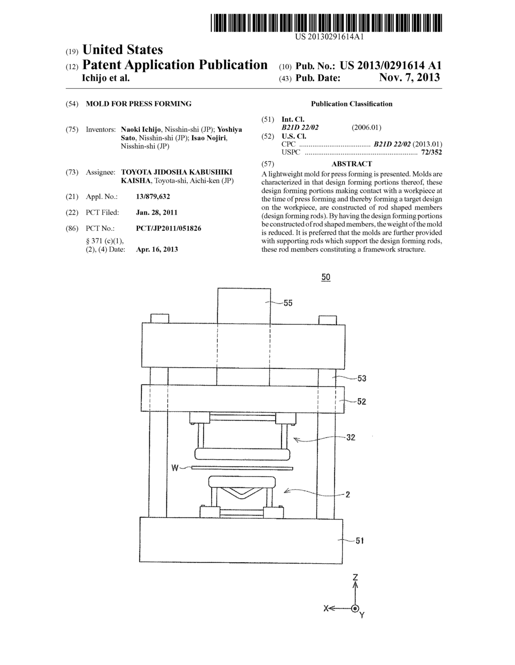 MOLD FOR PRESS FORMING - diagram, schematic, and image 01