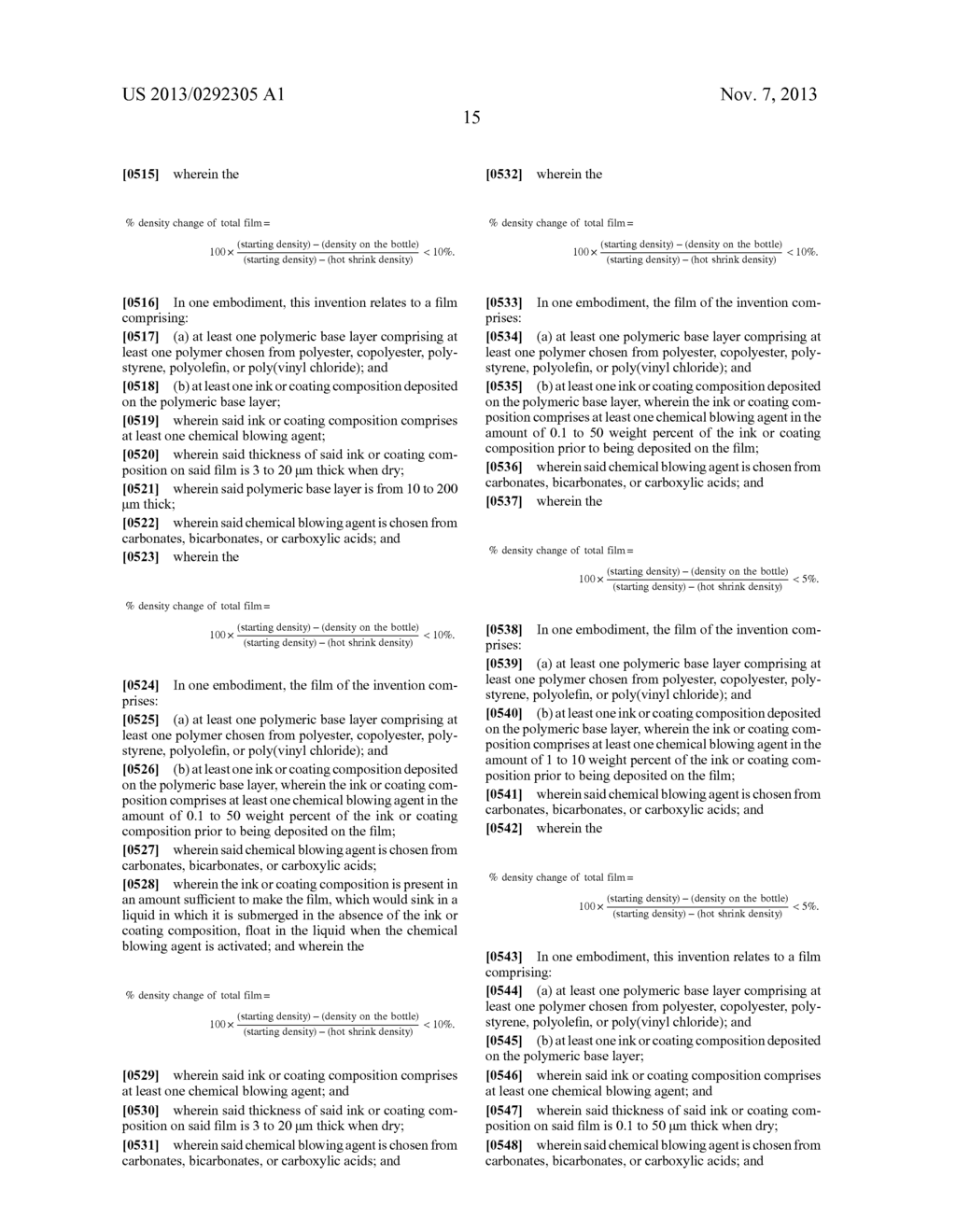 FILMS CONTAINING FOAMABLE INKS OR COATINGS AND PROCESS FOR SEPARATING     SIMILAR DENSITY MATERIALS - diagram, schematic, and image 16