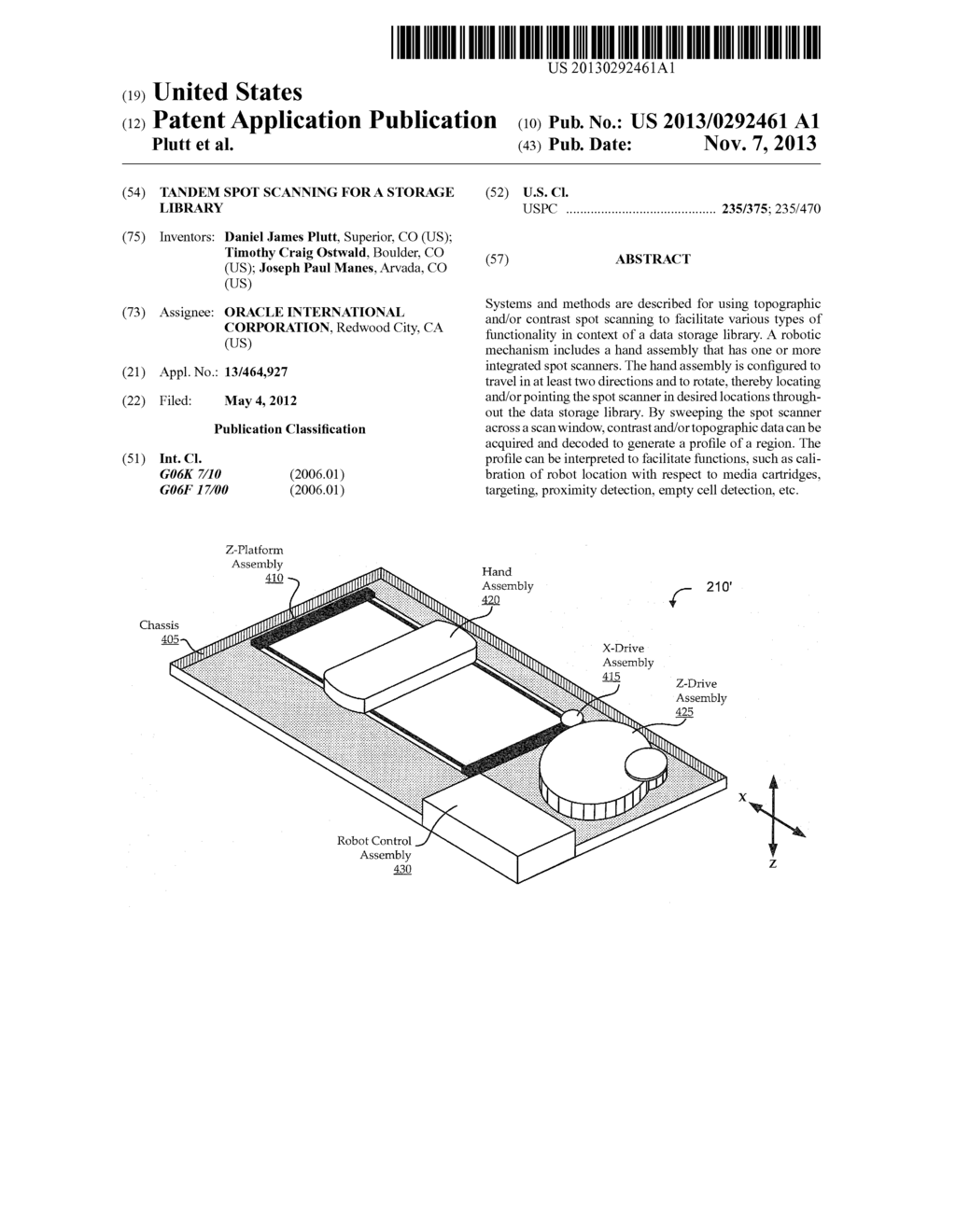 TANDEM SPOT SCANNING FOR A STORAGE LIBRARY - diagram, schematic, and image 01