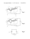 DEVICE FOR CONVERTING THERMAL ENERGY INTO ELECTRIC ENERGY IN THE PRESENCE     OF A HOT SOURCE diagram and image