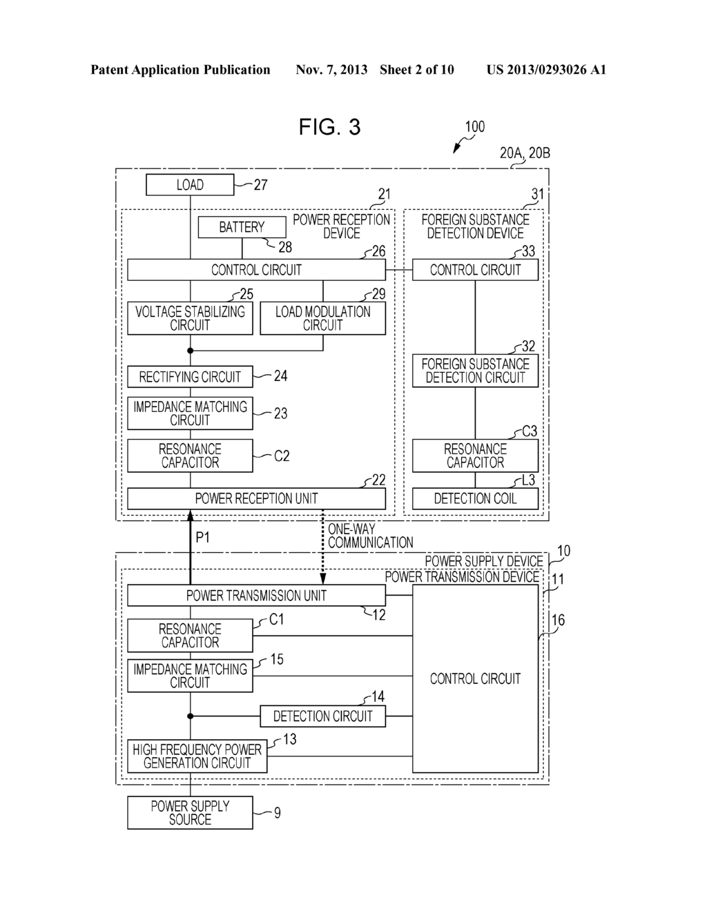 DETECTION DEVICE, POWER RECEPTION DEVICE, POWER TRANSMISSION DEVICE AND     NON-CONTACT POWER SUPPLY SYSTEM - diagram, schematic, and image 03