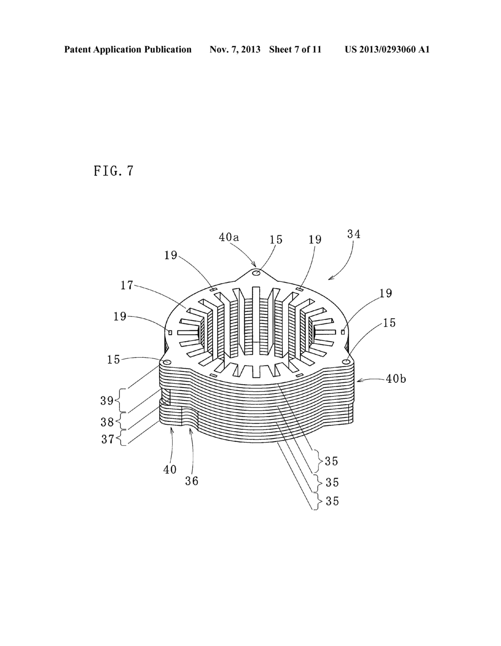 METHOD OF MANUFACTURING LAMINATED STATOR CORE AND LAMINATED STATOR CORE     MANUFACTURED BY THE METHOD - diagram, schematic, and image 08