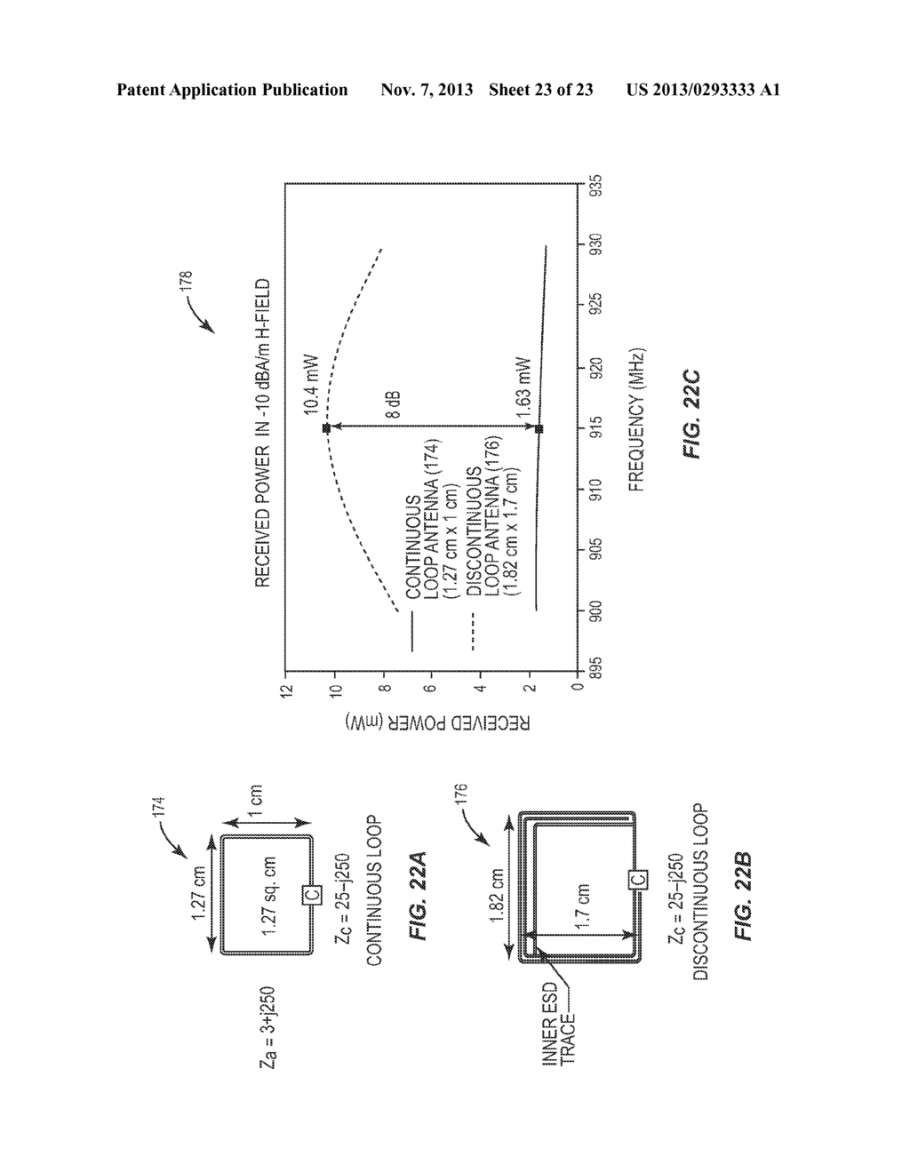 DISCONTINUOUS LOOP ANTENNAS SUITABLE FOR RADIO-FREQUENCY IDENTIFICATION     (RFID) TAGS, AND RELATED COMPONENTS, SYSTEMS, AND METHODS - diagram, schematic, and image 24