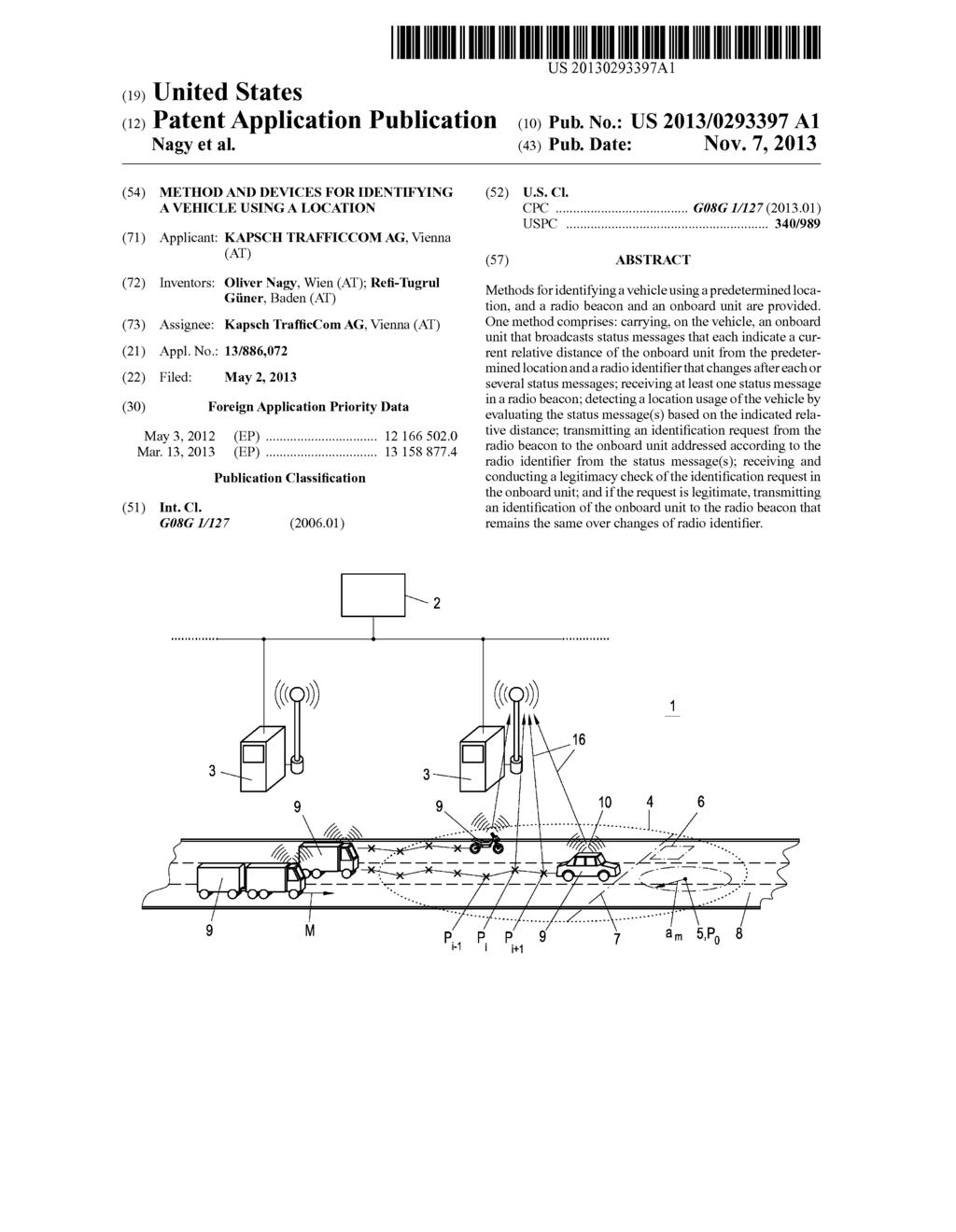 METHOD AND DEVICES FOR IDENTIFYING A VEHICLE USING A LOCATION - diagram, schematic, and image 01