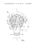 LAMP WITH LIGHT EMITTING ELEMENTS SURROUNDING ACTIVE COOLING DEVICE diagram and image