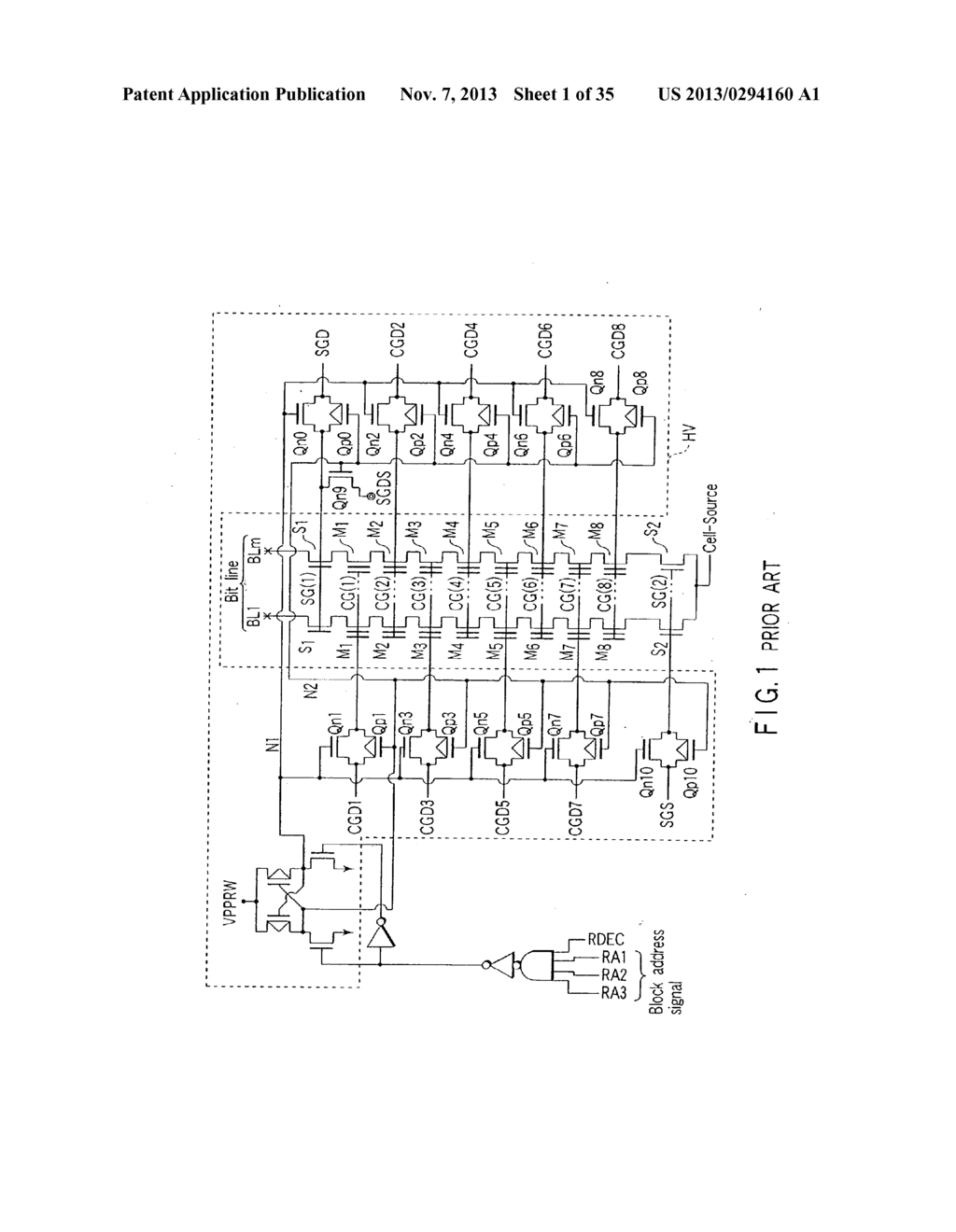 SEMICONDUCTOR MEMORY DEVICE USING ONLY SINGLE-CHANNEL TRANSISTOR TO APPLY     VOLTAGE TO SELECTED WORD LINE - diagram, schematic, and image 02