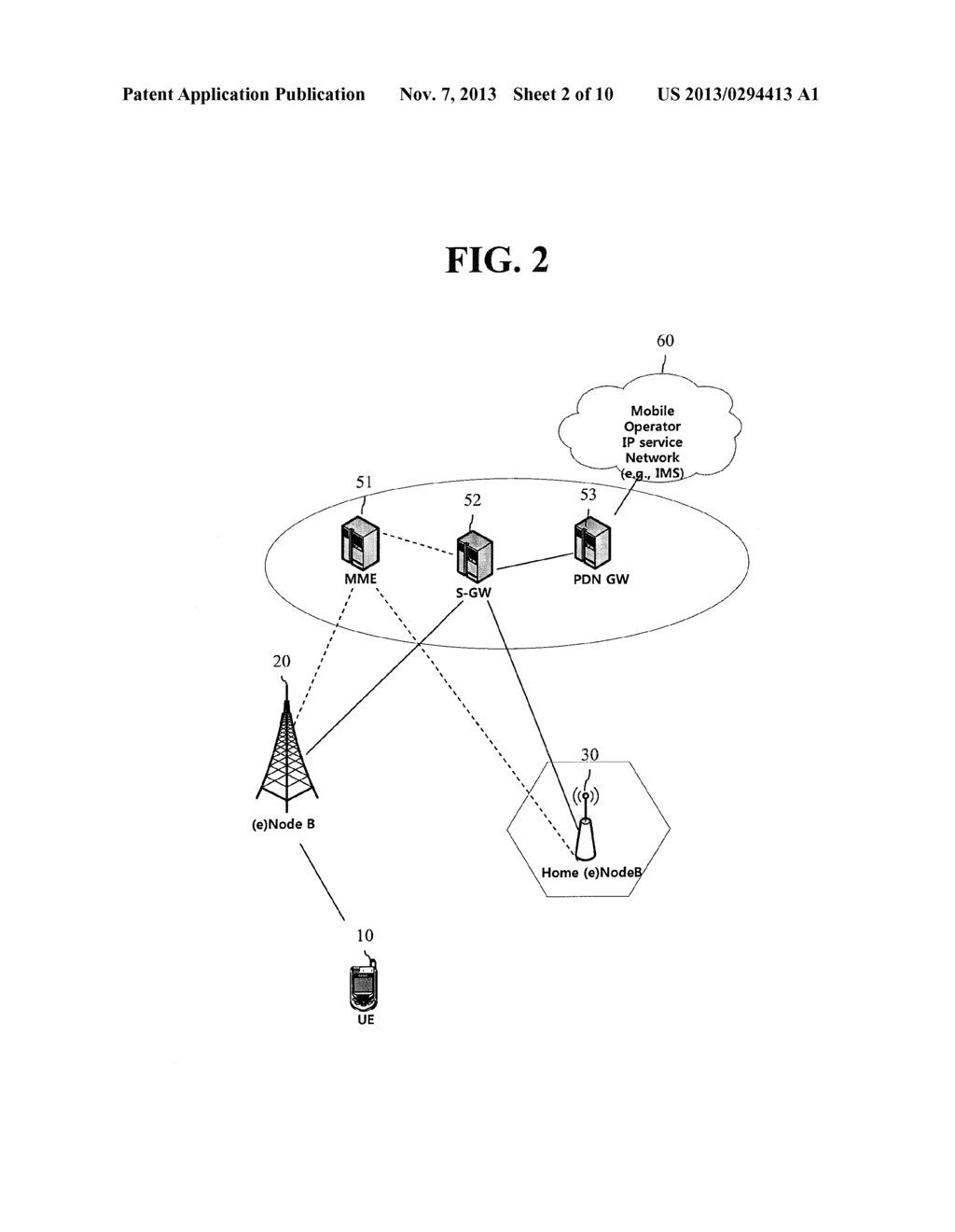 SERVER FOR CONTROL PLANE AT MOBILE COMMUNICATION NETWORK AND METHOD FOR     CONTROLLING SIPTO BASED SESSION - diagram, schematic, and image 03