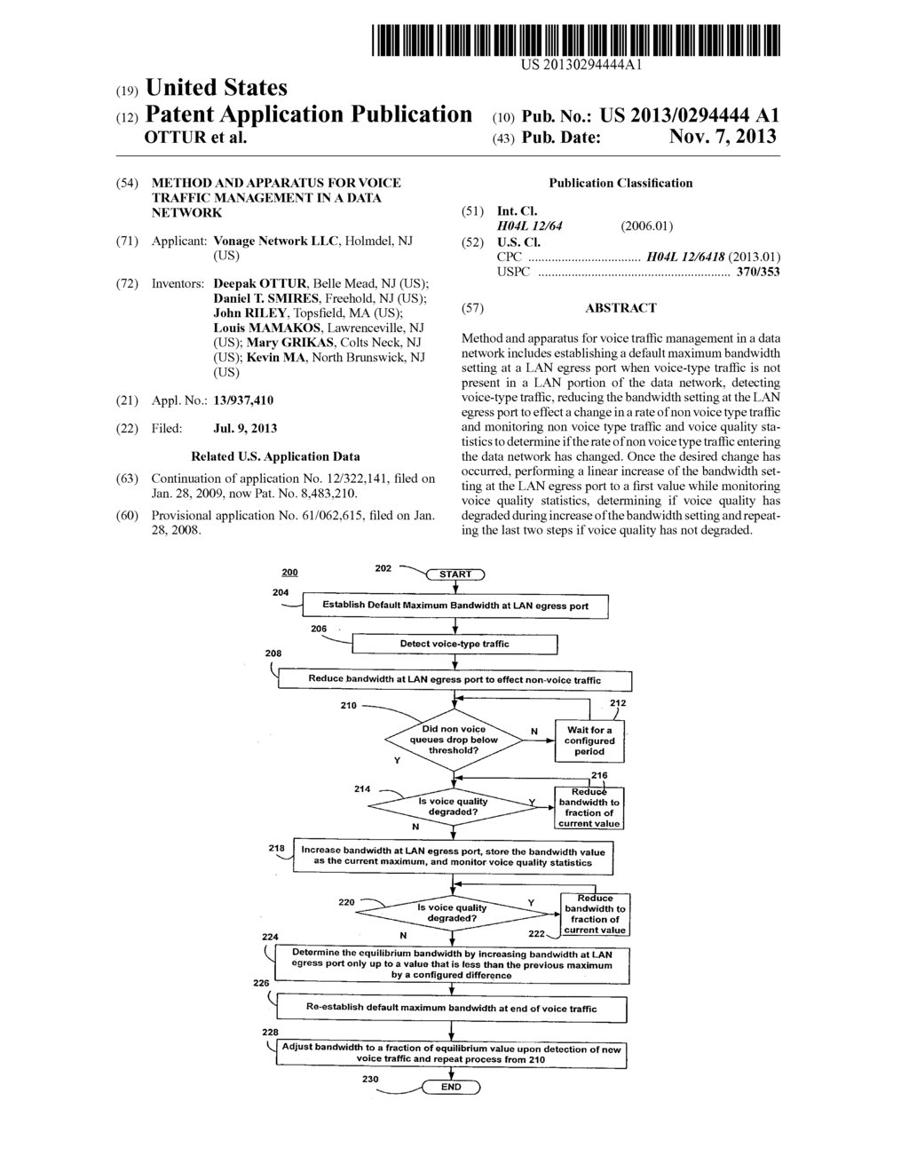 METHOD AND APPARATUS FOR VOICE TRAFFIC MANAGEMENT IN A DATA NETWORK - diagram, schematic, and image 01