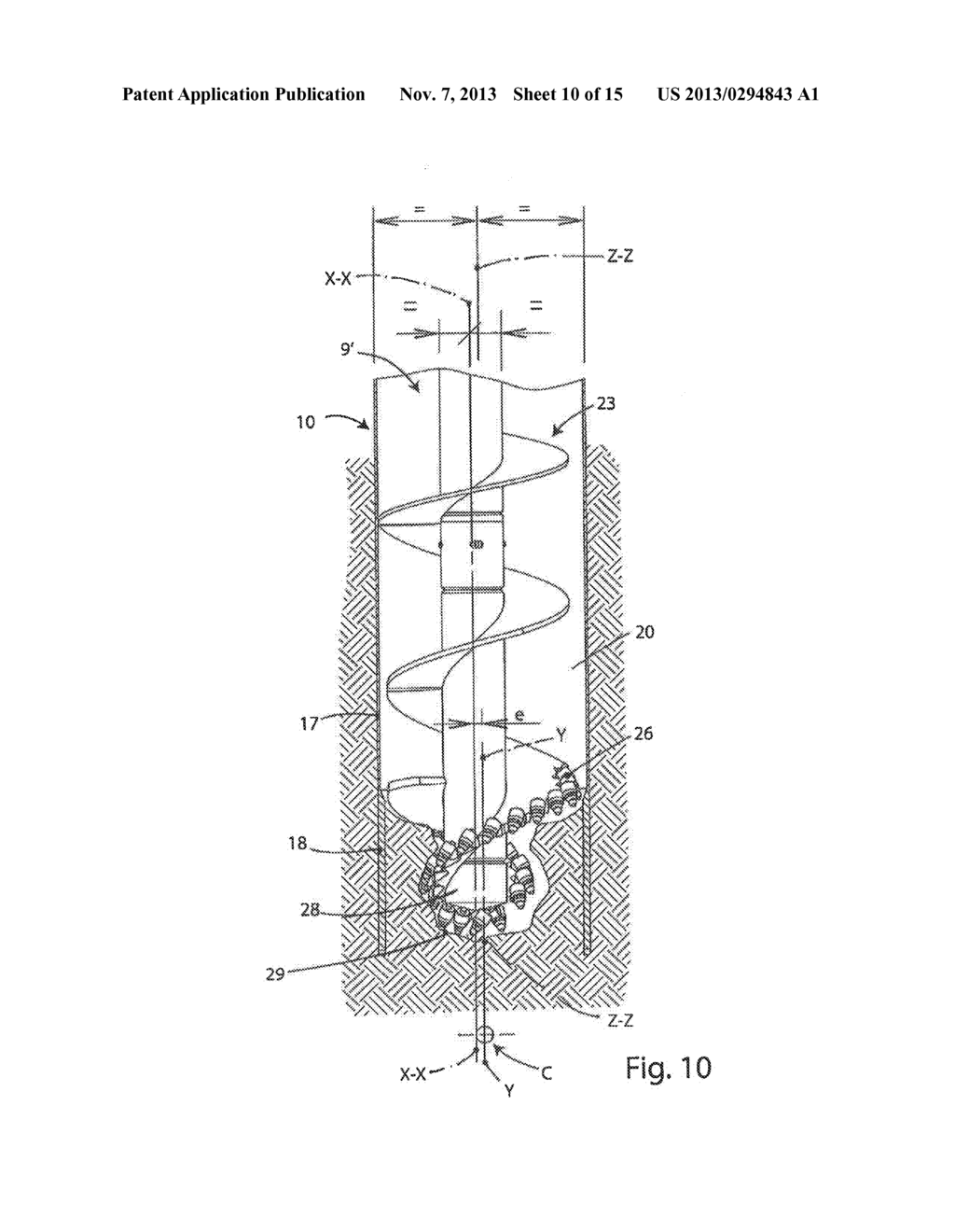 HELICAL DRILL BIT FOR AN AUGER OF A GROUND EXCAVATION ASSEMBLY, IN     PARTICULAR FOR BUILDING EXCAVATED PILES, AND DRILLING METHOD THAT USES     SUCH A BIT - diagram, schematic, and image 11