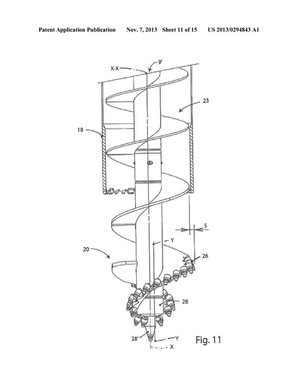 HELICAL DRILL BIT FOR AN AUGER OF A GROUND EXCAVATION ASSEMBLY, IN     PARTICULAR FOR BUILDING EXCAVATED PILES, AND DRILLING METHOD THAT USES     SUCH A BIT - diagram, schematic, and image 12