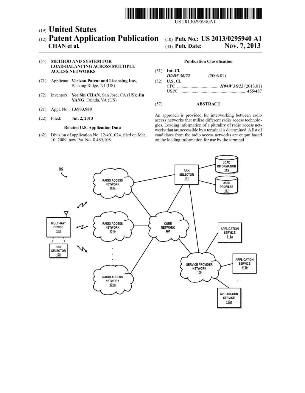 METHOD AND SYSTEM FOR LOAD-BALANCING ACROSS MULTIPLE ACCESS NETWORKS - diagram, schematic, and image 01