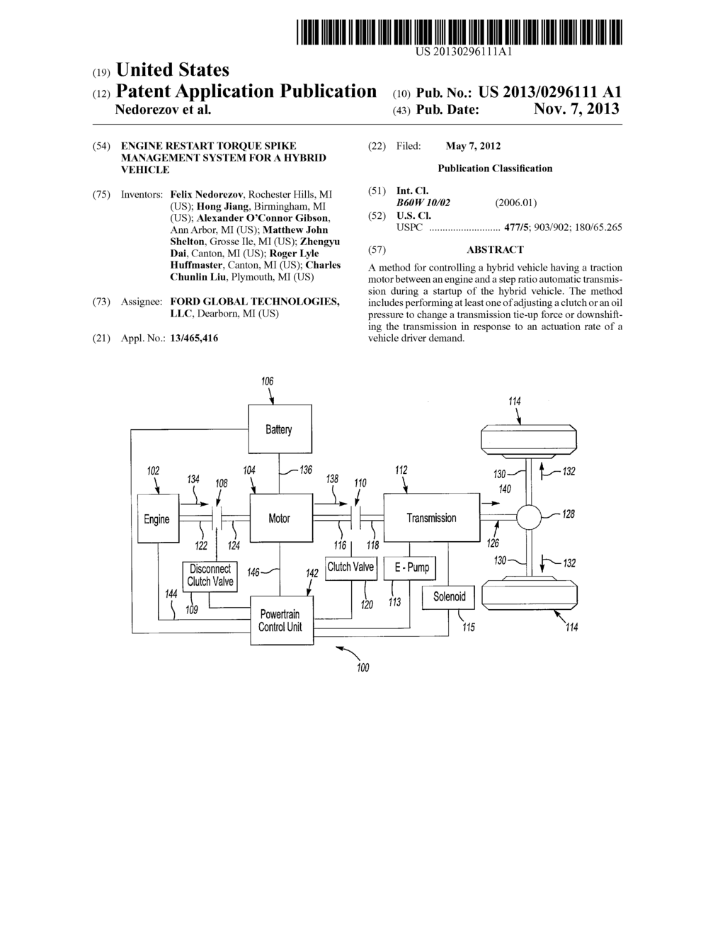 ENGINE RESTART TORQUE SPIKE MANAGEMENT SYSTEM FOR A HYBRID VEHICLE - diagram, schematic, and image 01