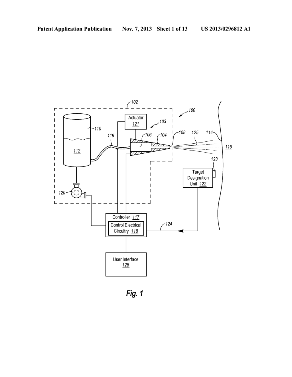 FLUID SPRAYING APPARATUSES, AND RELATED SYSTEMS AND METHODS - diagram, schematic, and image 02