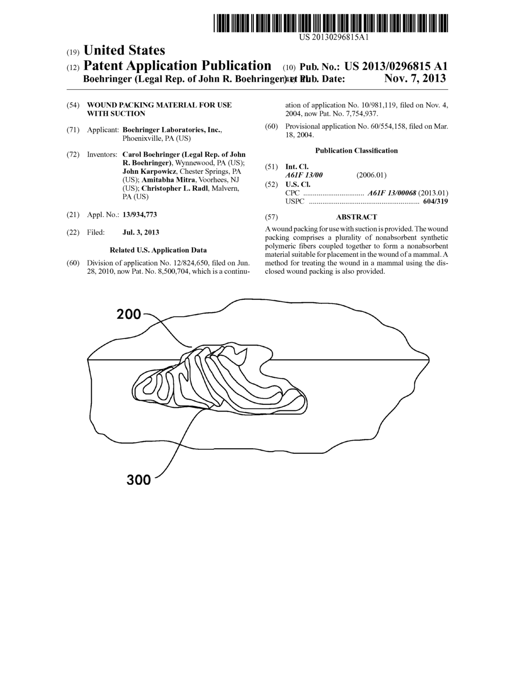 WOUND PACKING MATERIAL FOR USE WITH SUCTION - diagram, schematic, and image 01