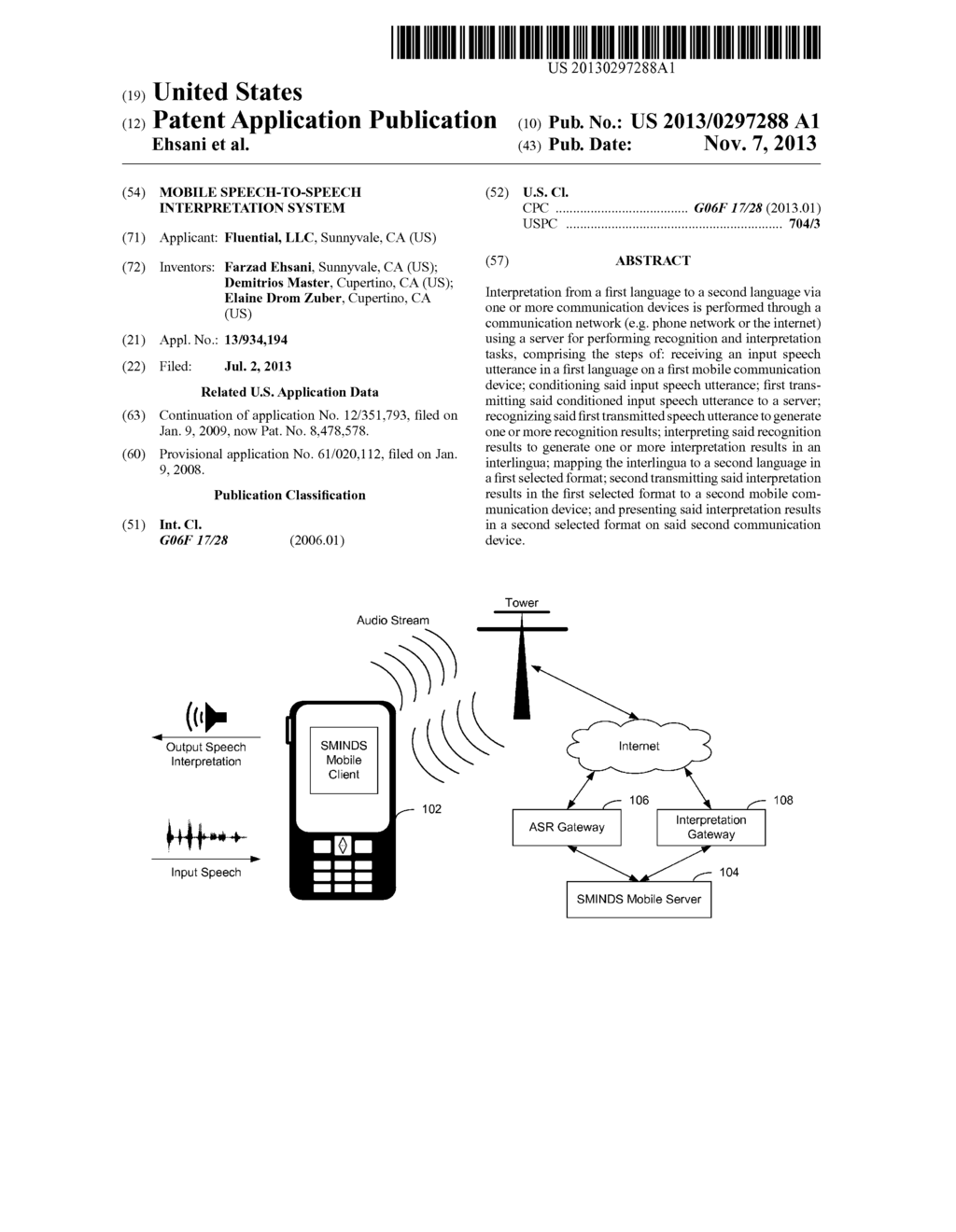 Mobile Speech-to-Speech Interpretation System - diagram, schematic, and image 01