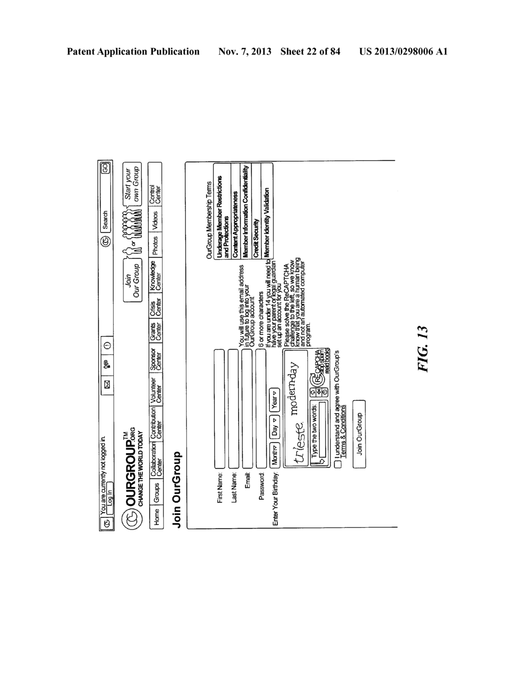 SYSTEM AND METHOD FOR PROVIDING SOFTWARE TOOLS WITHIN AN ONLINE PLATFORM     FOR ORGANIZING GROUPS AND COMMUNICATING WITH MEMBER CLIENTS OF GROUP - diagram, schematic, and image 23