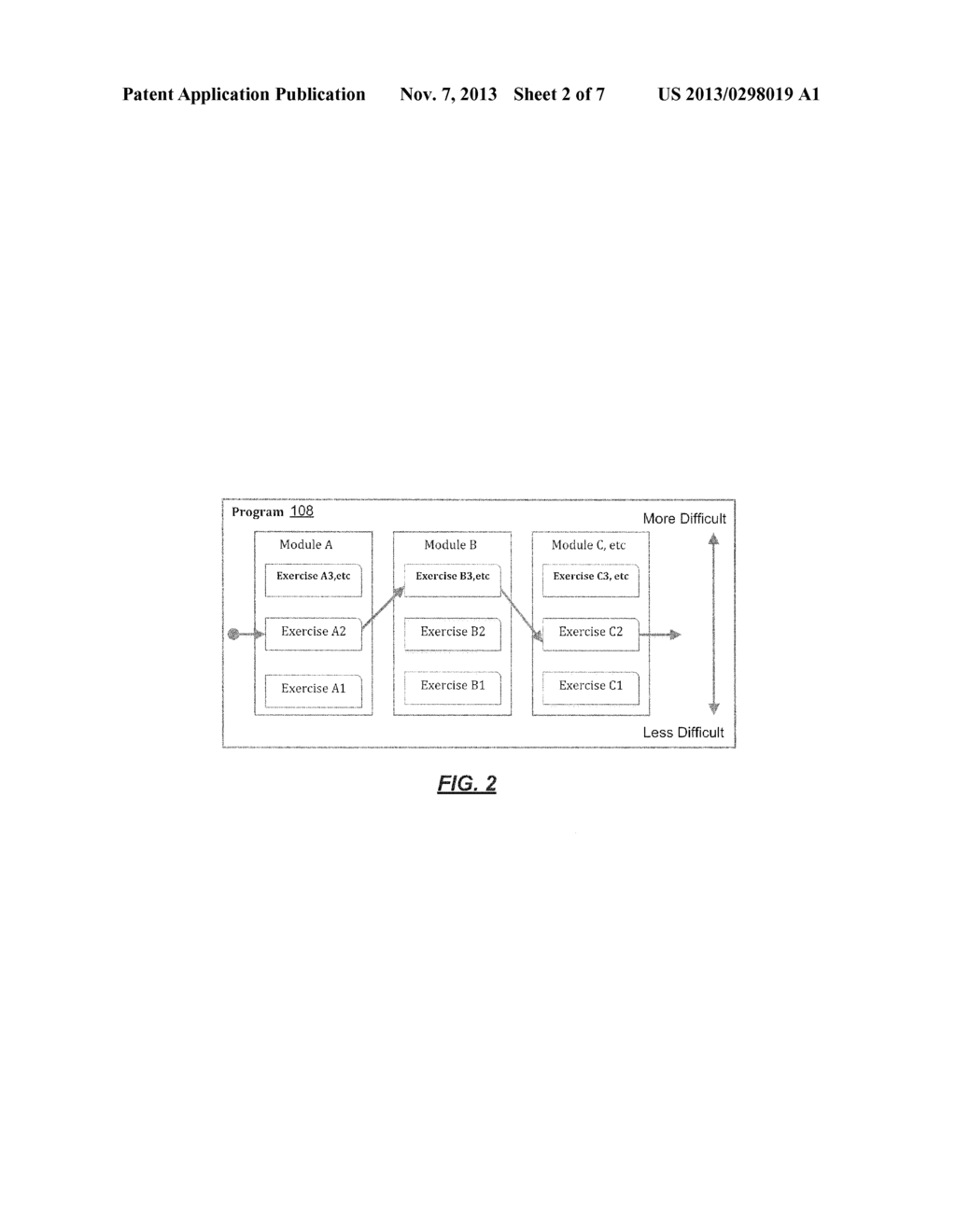 User Interface (UI) Mechanism for Changing Difficulty Levels within an     Exercise Application Delivered Via the Internet - diagram, schematic, and image 03