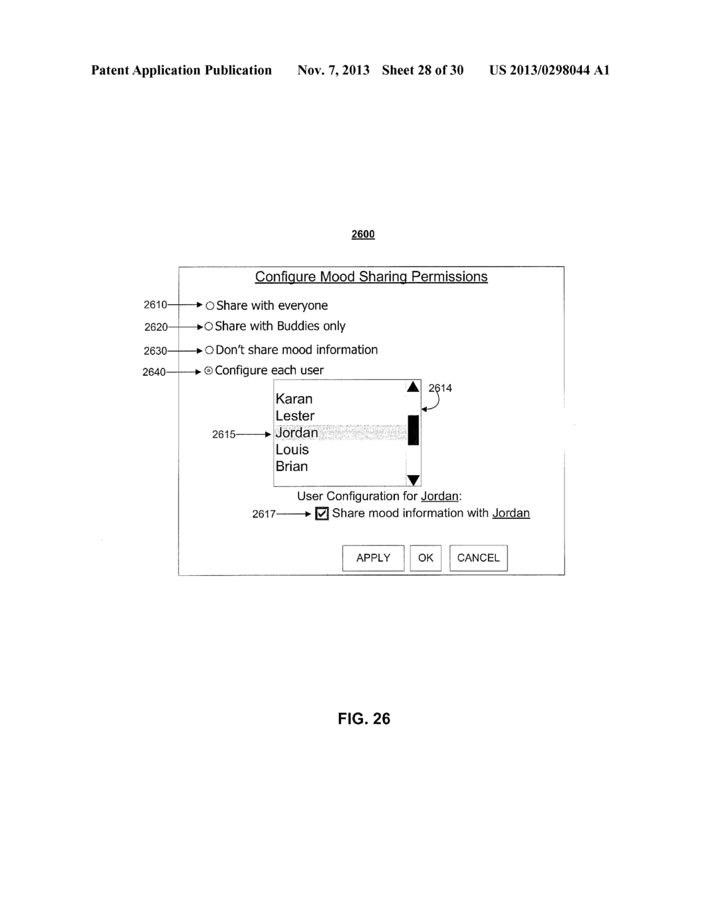 MOOD-BASED ORGANIZATION AND DISPLAY OF CO-USER LISTS - diagram, schematic, and image 29