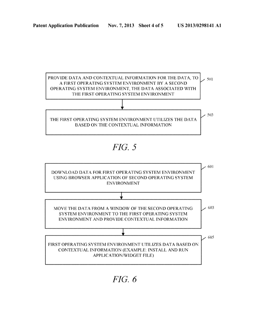 Method and Apparatus for Providing Contextual Information Between     Operating System Environments - diagram, schematic, and image 05