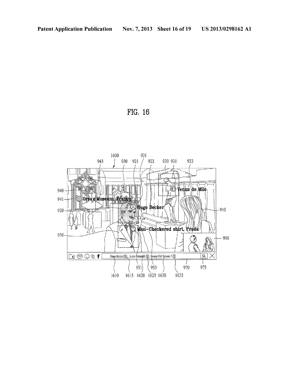 MEDIA SYSTEM AND METHOD OF PROVIDING RECOMMENDED SEARCH TERM CORRESPONDING     TO AN IMAGE - diagram, schematic, and image 17