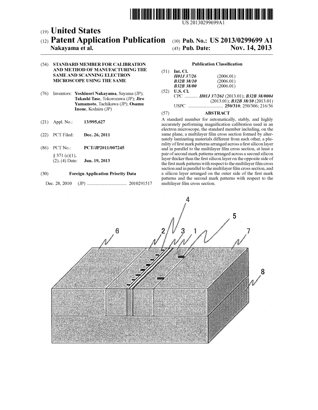 STANDARD MEMBER FOR CALIBRATION AND METHOD OF MANUFACTURING THE SAME AND     SCANNING ELECTRON MICROSCOPE USING THE SAME - diagram, schematic, and image 01