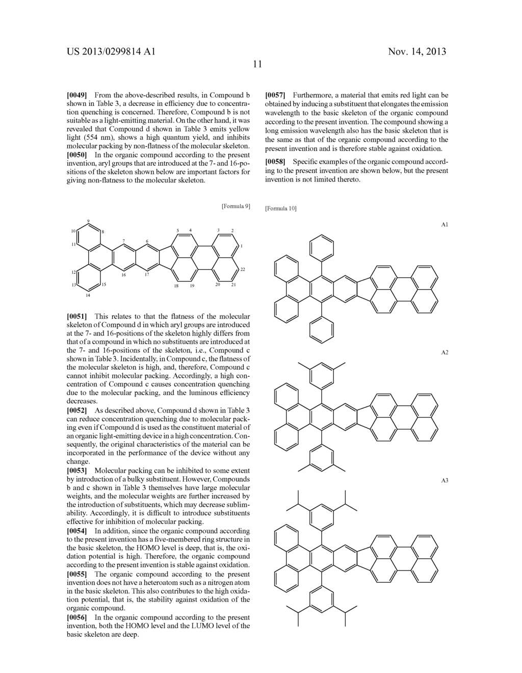 ORGANIC COMPOUND, ORGANIC LIGHT-EMITTING DEVICE, AND IMAGE DISPLAY     APPARATUS - diagram, schematic, and image 14