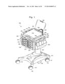 MEDICAL CART, MEDICATION MODULE, HEIGHT ADJUSTMENT MECHANISM, AND METHOD     OF MEDICATION TRANSPORT diagram and image