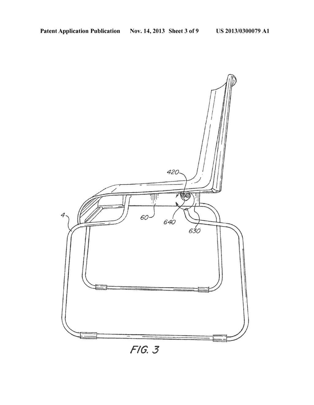 Reclining loop frame stacking / swivel chair - diagram, schematic, and image 04