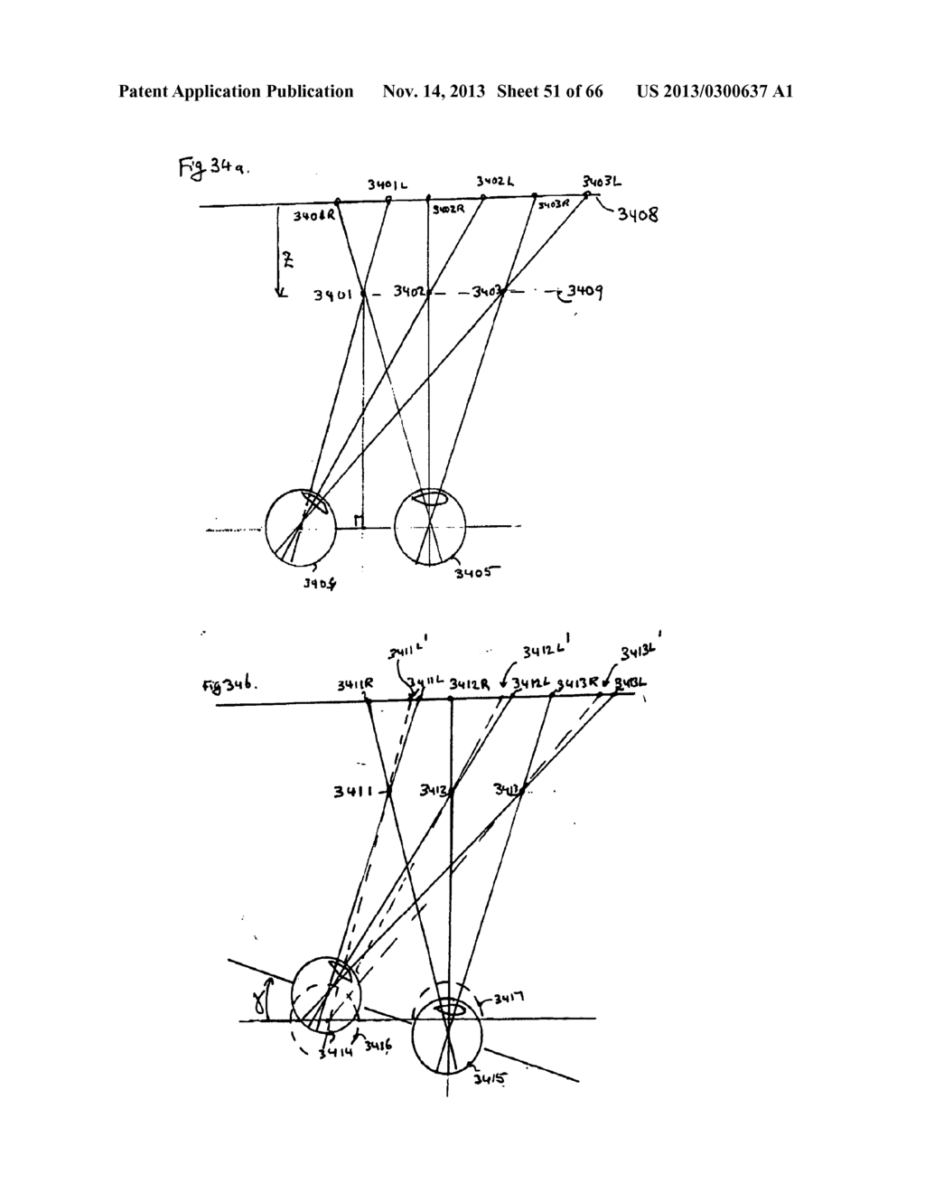 SYSTEM AND METHOD FOR 3-D PROJECTION AND ENHANCEMENTS FOR INTERACTIVITY - diagram, schematic, and image 52