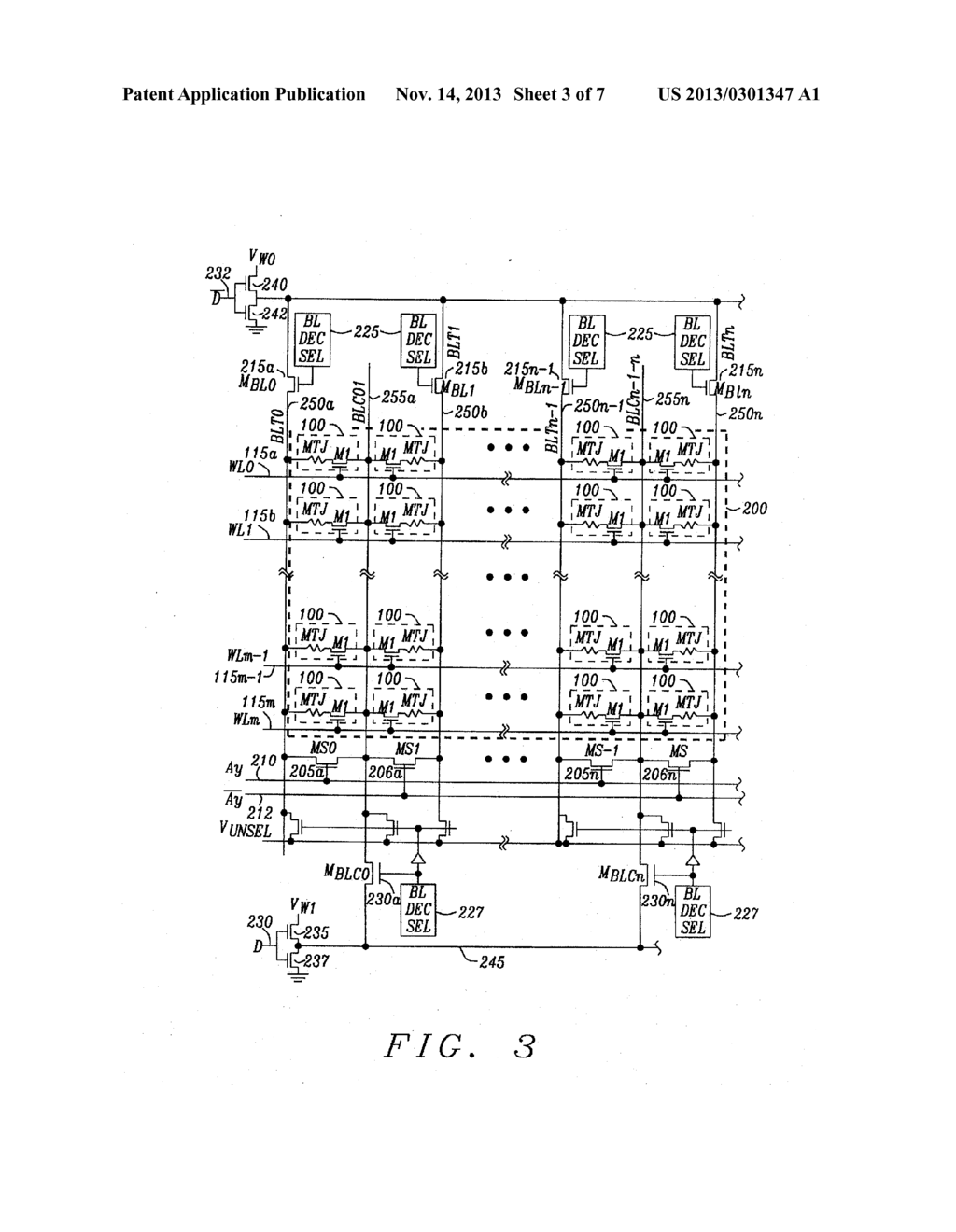 Shared Bit Line SMT MRAM Array with Shunting Transistors Between Bit Lines - diagram, schematic, and image 04