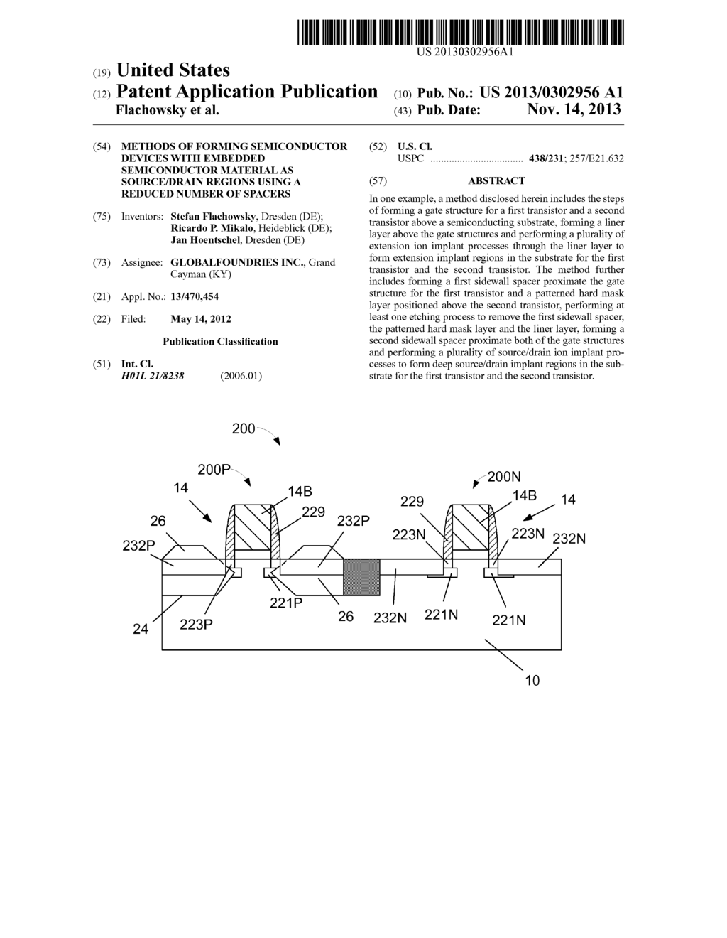 Methods of Forming Semiconductor Devices with Embedded Semiconductor     Material as Source/Drain Regions Using a Reduced Number of Spacers - diagram, schematic, and image 01