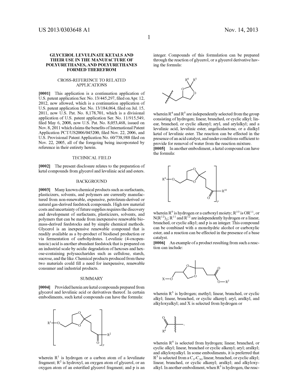 GLYCEROL LEVULINATE KETALS AND THEIR USE IN THE MANUFACTURE OF     POLYURETHANES, AND POLYURETHANES FORMED THEREFROM - diagram, schematic, and image 06