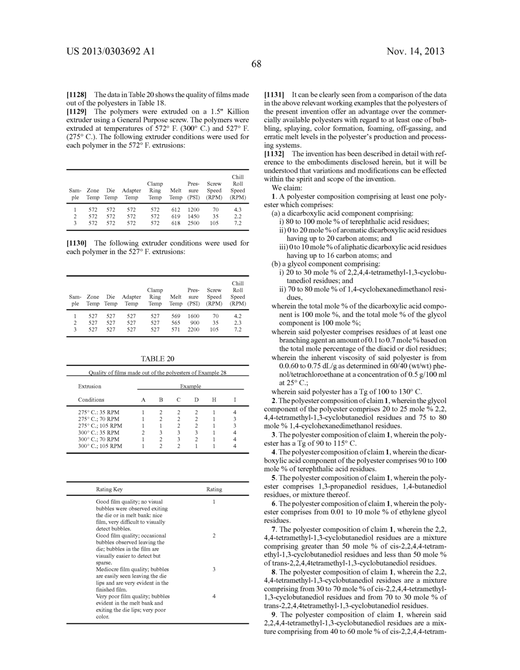 POLYESTER COMPOSITIONS CONTAINING CYCLOBUTANEDIOL HAVING A CERTAIN     COMBINATION OF INHERENT VISCOSITY AND MODERATE GLASS TRANSITION     TEMPERATURE AND ARTICLES MADE THEREFROM - diagram, schematic, and image 72