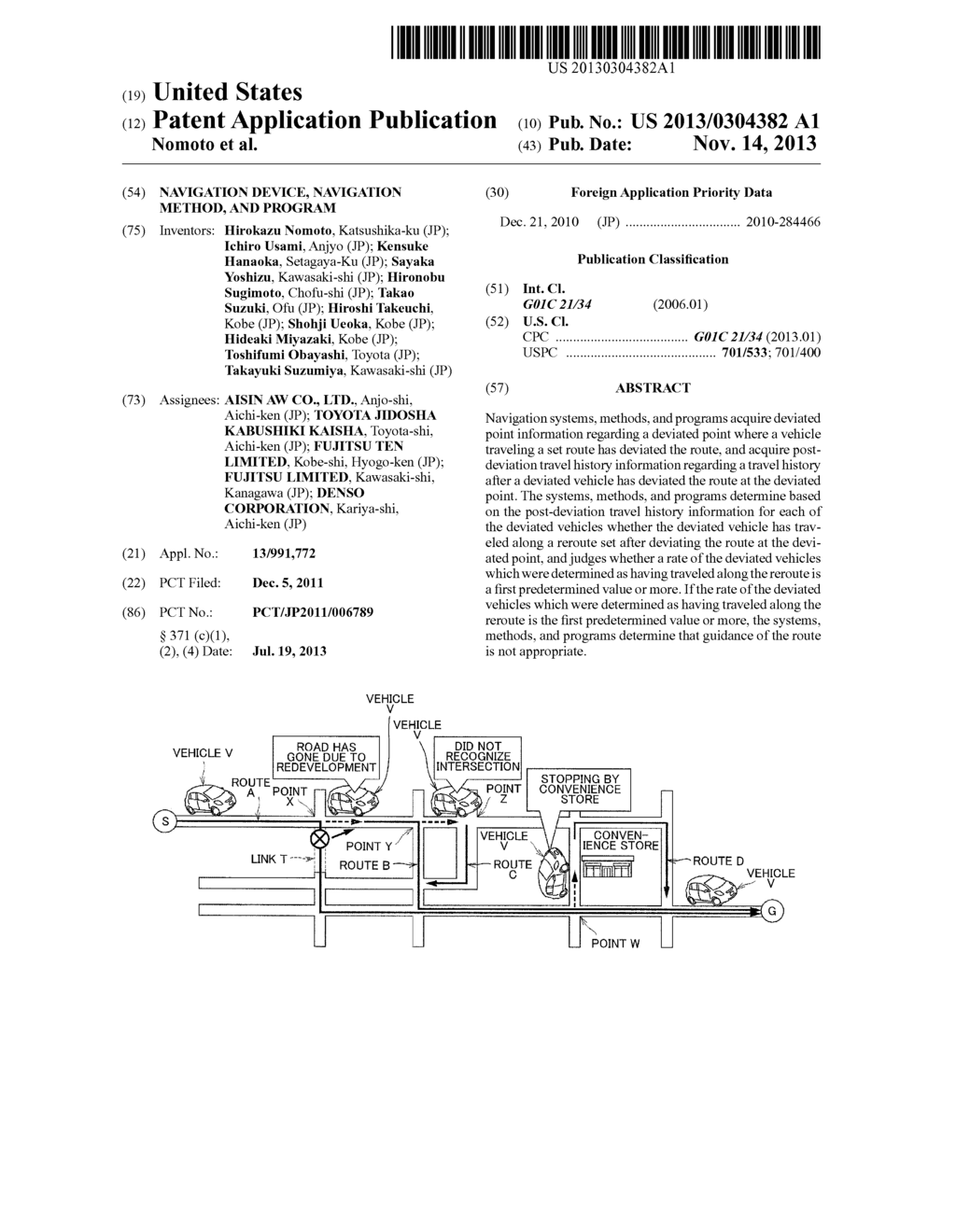 NAVIGATION DEVICE, NAVIGATION METHOD, AND PROGRAM - diagram, schematic, and image 01