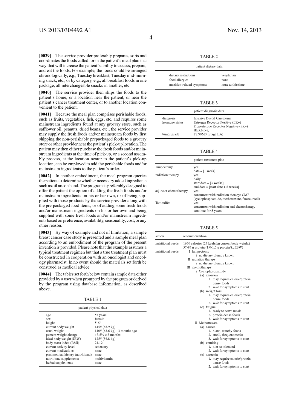 METHOD AND SYSTEM FOR DEVELOPING AND DELIVERING A THERAPEUTIC MEAL PLAN     PROGRAM - diagram, schematic, and image 08