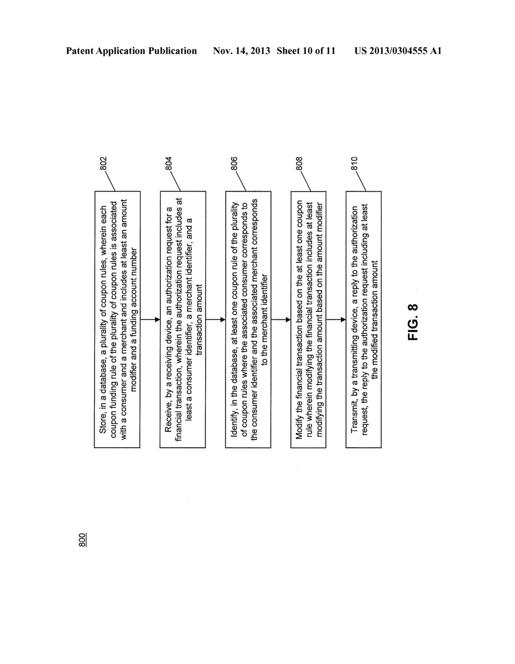 METHOD AND SYSTEM FOR APPLYING COUPON RULES TO A FINANCIAL TRANSACTION - diagram, schematic, and image 11