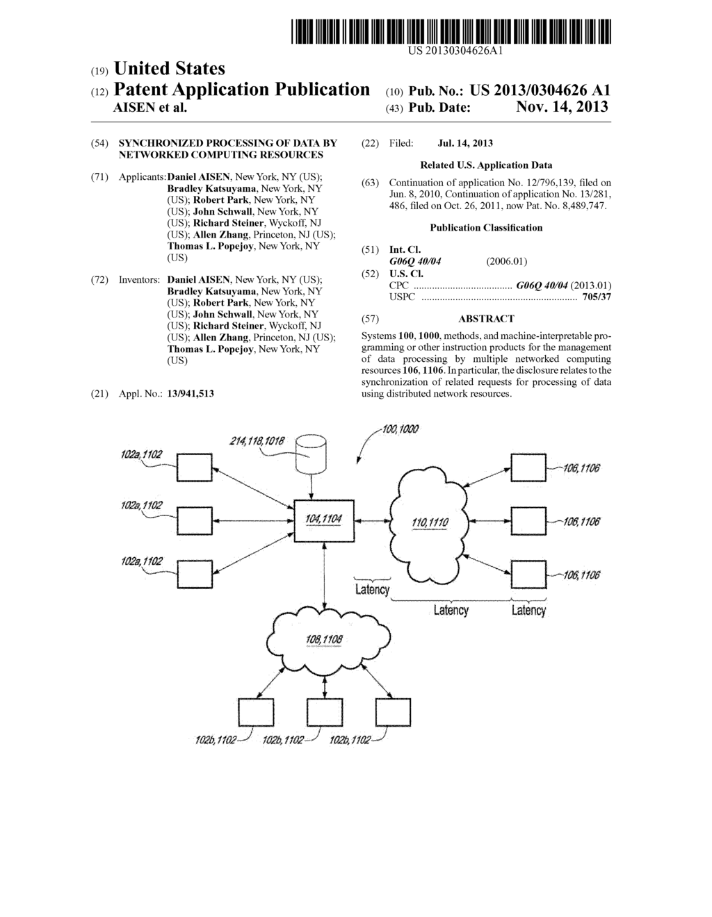 SYNCHRONIZED PROCESSING OF DATA BY NETWORKED COMPUTING RESOURCES - diagram, schematic, and image 01