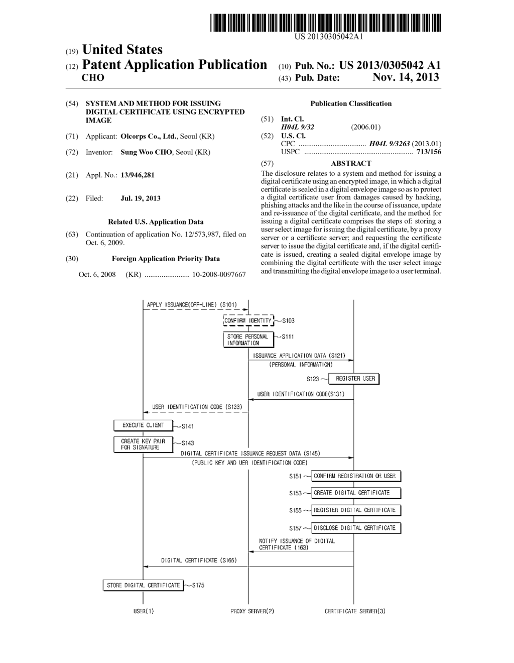 SYSTEM AND METHOD FOR ISSUING DIGITAL CERTIFICATE USING ENCRYPTED IMAGE - diagram, schematic, and image 01