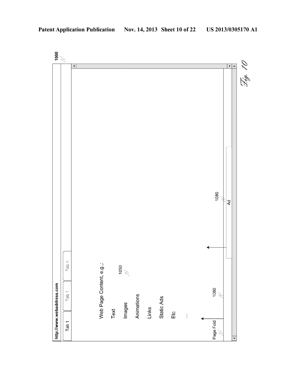 SYSTEMS, TECHNIQUES AND MECHANISMS FOR DISPLAYING ONLINE ADVERTISEMENTS IN     A VIEWABLE AREA OF A WEB BROWSER - diagram, schematic, and image 11