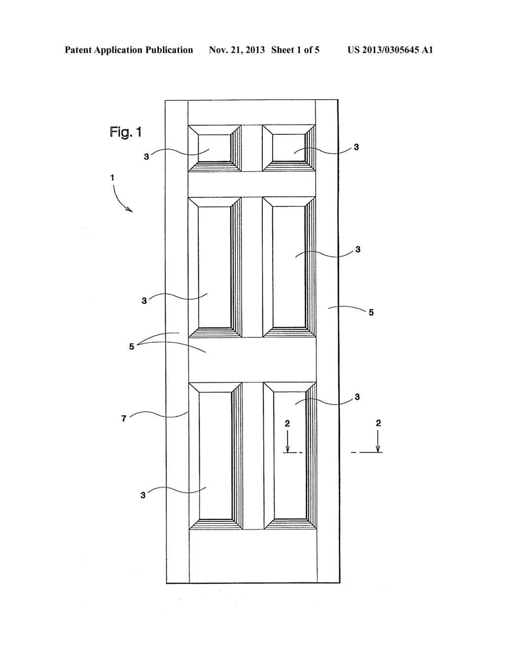 METHOD OF MANUFACTURING A MOLDED DOOR SKIN FROM A FLAT WOOD COMPOSITE,     DOOR SKIN PRODUCED THEREFROM, AND DOOR MANUFACTURED THEREWITH - diagram, schematic, and image 02