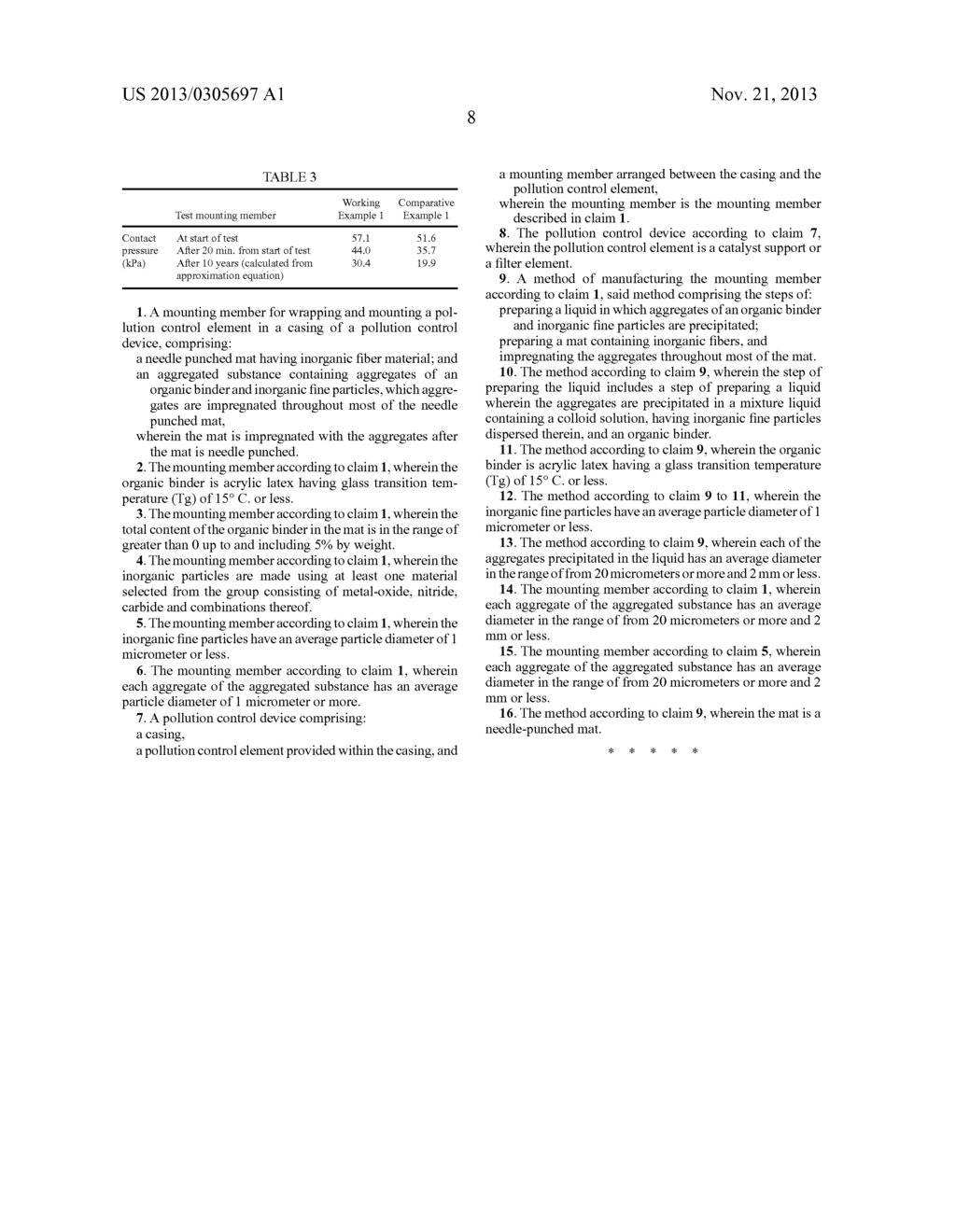 MOUNTING MEMBER FOR POLLUTION CONTROL ELEMENT, MANUFACTURING METHOD     THEREOF, AND POLLUTION CONTROL DEVICE - diagram, schematic, and image 13