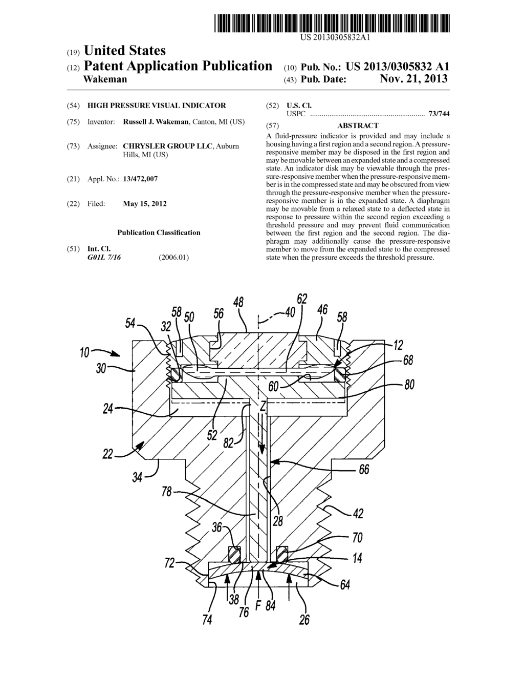 HIGH PRESSURE VISUAL INDICATOR - diagram, schematic, and image 01