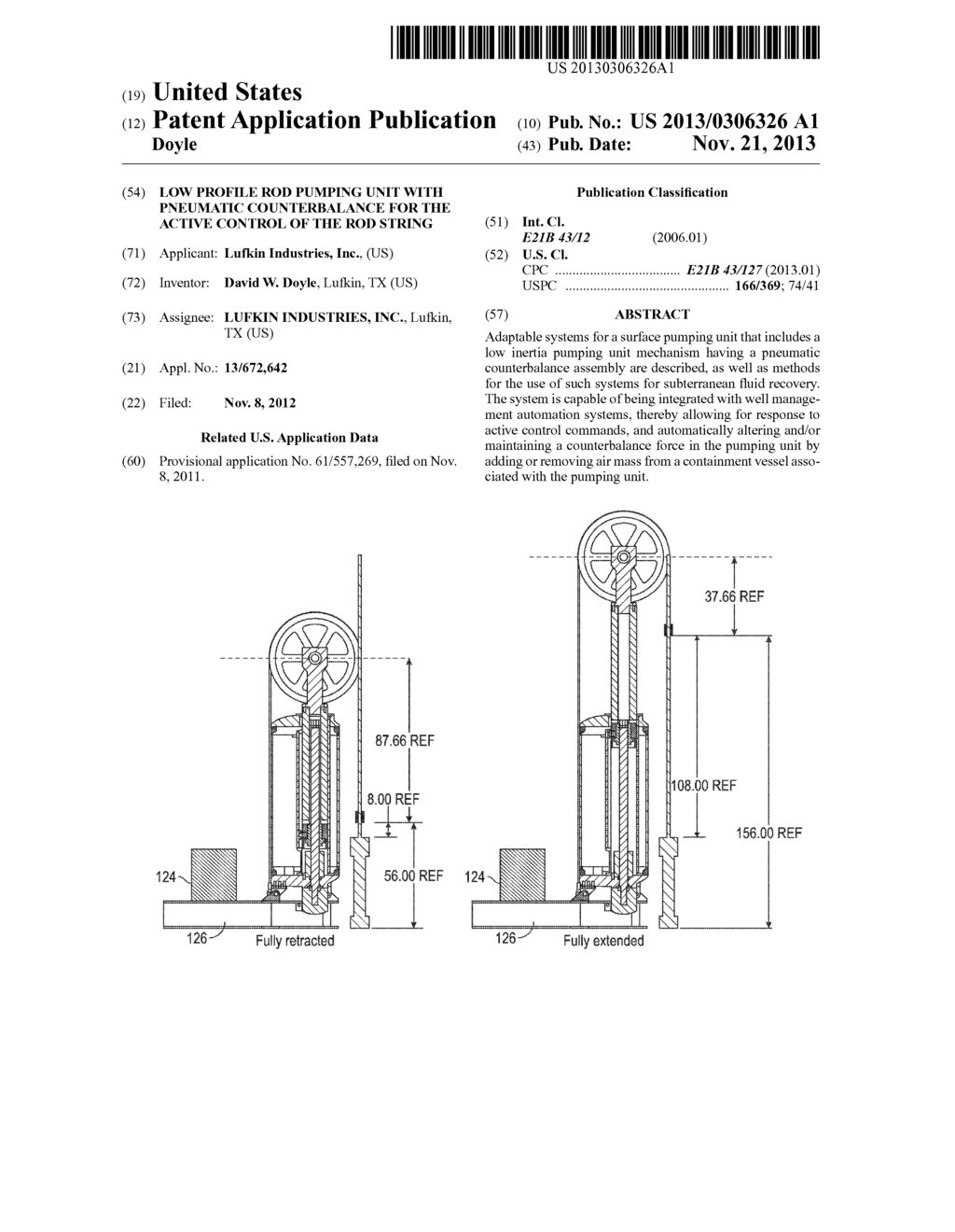 Low Profile Rod Pumping Unit with Pneumatic Counterbalance for the Active     Control of the Rod String - diagram, schematic, and image 01