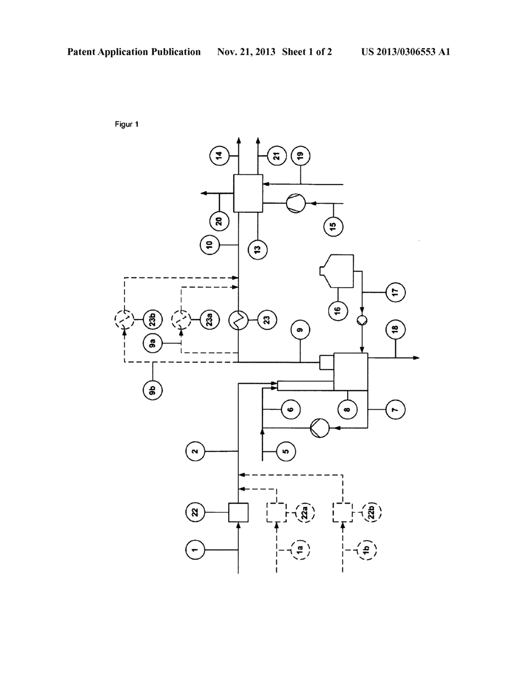 METHOD FOR TREATING PROCESS WATER FROM A PLANT FOR THE HYDROTHERMAL     CARBONISATION OF RENEWABLE RAW MATERIALS AND ORGANIC RESIDUES - diagram, schematic, and image 02